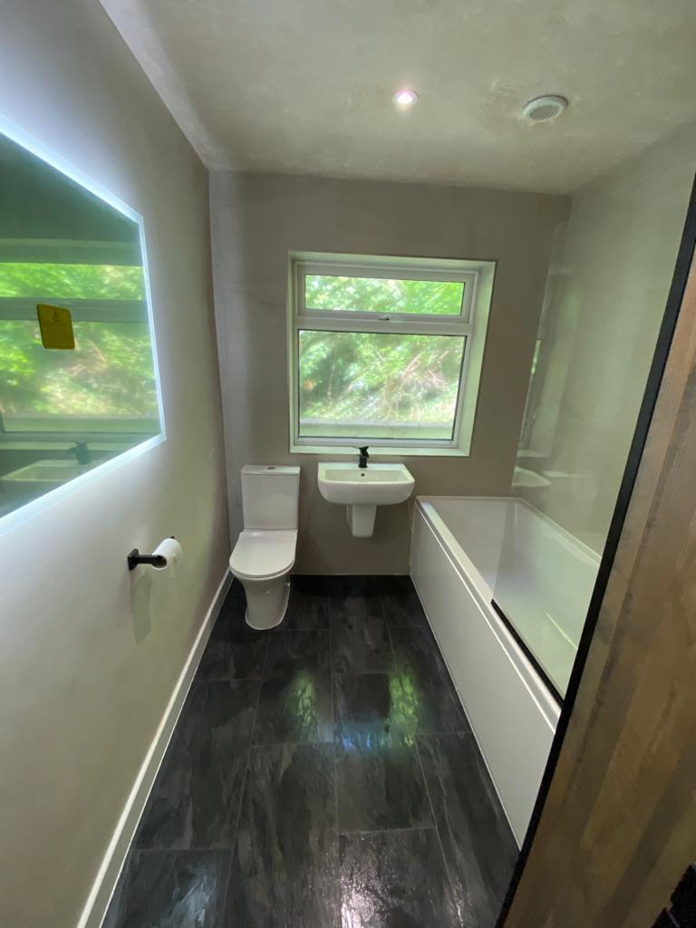 Small Bathroom Redesign With LED Light Up Mirror