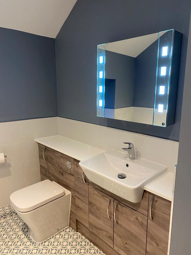 Clean Simple Bathroom Design With Smart Mirror