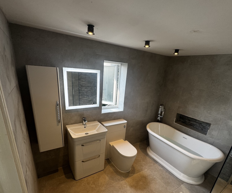 Full Bathroom Install With LED mirror