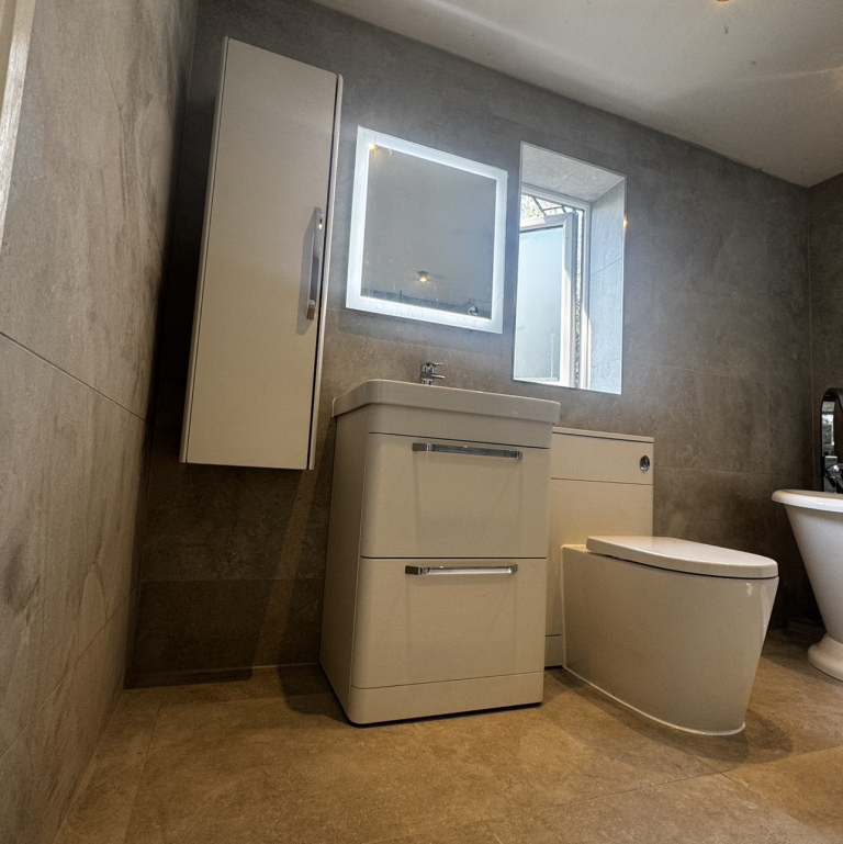 Full Bathroom Install With LED mirror