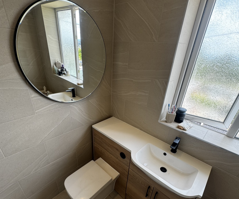 Small Bathroom Design With Mirror Toilet and Sink